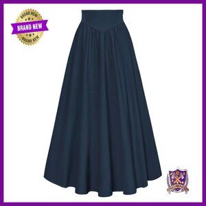 Victorian Maxi Skirt High Waisted Elastic Renaissance Flowy Long Skirt